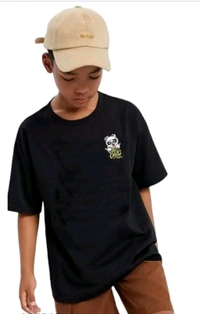 Prime Print Hub  Bear Printed T-shirt For Boys And Girls  - Black, 3 4 5 6 7 8 9 10 11 12 13 14 15
