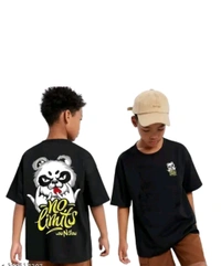 Prime Print Hub  Bear Printed T-shirt For Boys And Girls  - Black, 3 4 5 6 7 8 9 10 11 12 13 14 15