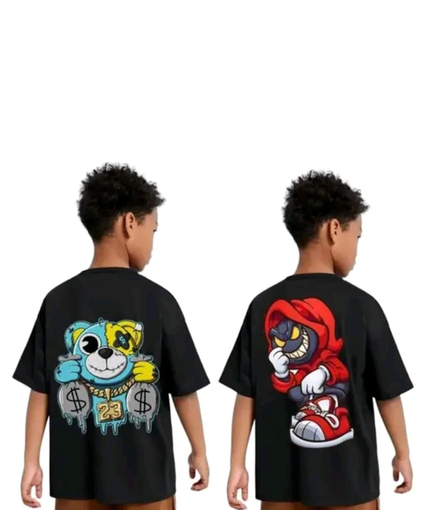 Prime Print Hub  Anime Printed T-shirt  - Black, 7-15 Year