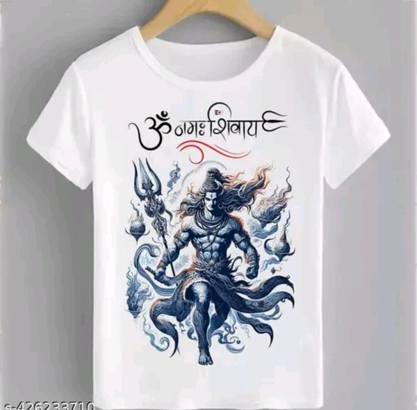Prime Print Hub  Mahadev Printed T-shirt  - Free Size, White