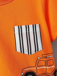 SRP Young Boy's Car Printed Short Sleeve T-Shirt And Striped Shorts Set - 3-6 Months, Sorbus