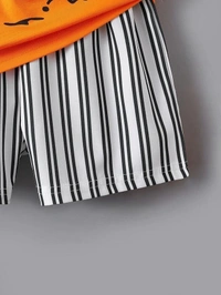 SRP Young Boy's Car Printed Short Sleeve T-Shirt And Striped Shorts Set - 3-6 Months, Sorbus