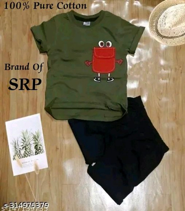 SRP Boys/Girls Little Cartoon Co. Kids' T-Shirt and Shorts Set - Kelp, 3-4 Years