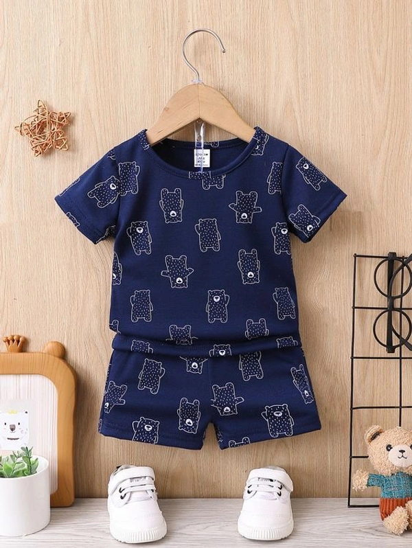 SRP Boys/Girls Tiny Blue Dream T-Shirt and Shorts Set - Cloud Burst, 0-6 Months
