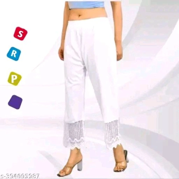 SRP COLLECTION Libby's Women's Regular Fit Viscose Rayon Palazzo - White, 32