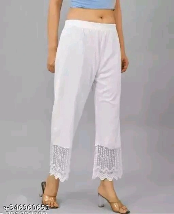 SRP COLLECTION Libby's Women's Regular Fit Viscose Rayon Palazoo - White, Free Size