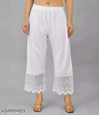 SRP COLLECTION Libby's Women's Regular Fit Viscose Rayon Palazoo - White, XXL