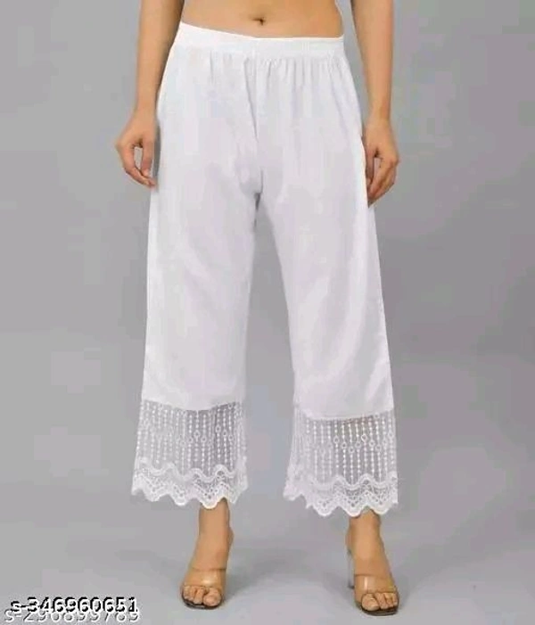 SRP COLLECTION Libby's Women's Regular Fit Viscose Rayon Palazoo - White, XXL