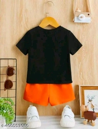 SRP Boys/Girls Cutepie Daddy`Boy Printed Top & Bottom Sets - Black, 4-5 Years