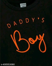 SRP Boys/Girls Cutepie Daddy`Boy Printed Top & Bottom Sets - Black, 4-5 Years
