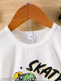 SRP Young Boy's Dinosaur Letter Print Short Sleeve T-Shirt And Shorts Set For Summer - White, 3-6 Months
