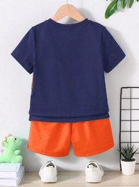 SRP COLLECTION SRP Young Boy Dinosaur Patterned Casual Round-Neck Short Sleeve T-Shirt And Shorts Set | SRP - 0-6 Months, Martinique