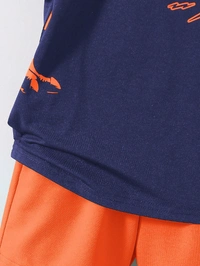 SRP COLLECTION SRP Young Boy Dinosaur Patterned Casual Round-Neck Short Sleeve T-Shirt And Shorts Set | SRP - 0-6 Months, Martinique