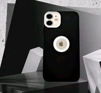 clickc.in Classy Gaze Back Cover Compatible with iPhone 12 Shockproof TPU Silicone Frame Mobile Phone Case (Black/White)