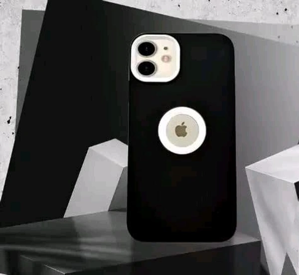 clickc.in Classy Gaze Back Cover Compatible with iPhone 12 Shockproof TPU Silicone Frame Mobile Phone Case (Black/White)