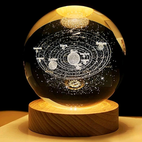 clickc.in INCLICKC 3D Saturn Crystal Ball Night Lamp, Wooden Base, for Home Decoration, Birthday Gift (Saturn) (8 CM) 58% off

 - Silver