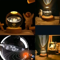 clickc.in INCLICKC 3D Saturn Crystal Ball Night Lamp, Wooden Base, for Home Decoration, Birthday Gift (Saturn) (8 CM) 58% off

 - Silver