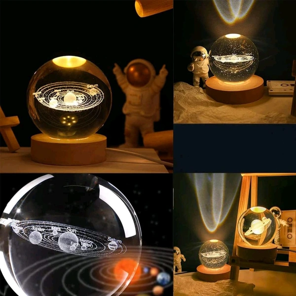 clickc.in INCLICKC 3D Saturn Crystal Ball Night Lamp, Wooden Base, for Home Decoration, Birthday Gift (Saturn) (8 CM) 58% off

 - Silver