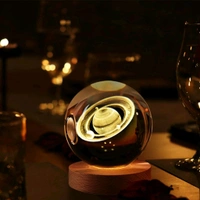 clickc.in INCLICKC 3D Saturn Crystal Ball Night Lamp, Wooden Base, for Home Decoration, Birthday Gift (Saturn) (8 CM) 58% off

