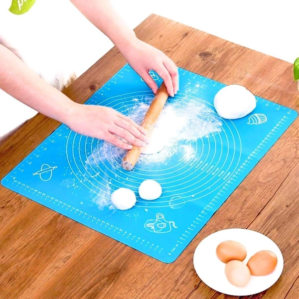 clickc.in Xacton Silicone Baking Mat Roti mat Silicone Chapati Atta Kneading Mat Non - Stick Fondant Rolling M - M S XL XXL, Blue