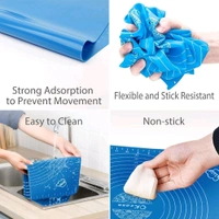 clickc.in Xacton Silicone Baking Mat Roti mat Silicone Chapati Atta Kneading Mat Non - Stick Fondant Rolling M - M S XL XXL, Blue