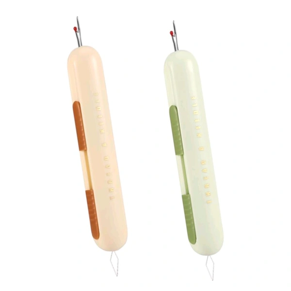 Inclickc 2PCS Needles Threader Tool, Threader, Needle Inserter Tool 2 in 1 Needle Threader Tool for Sewing Craft Saving You Time and Effort

