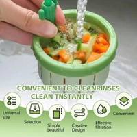 Inclickc Kitchen Sink Drain Strainer, Push Automatic Dump Basket Kitchen Garbage Collect Strainer, Multifunctional Household Sink Anti-Clog Drain Basket Strainer Kitchen (Multicolor) (2pcs)
