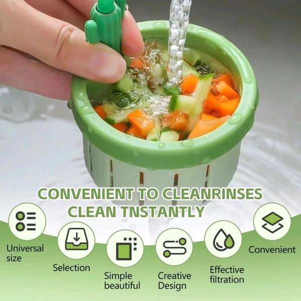 Inclickc Kitchen Sink Drain Strainer, Push Automatic Dump Basket Kitchen Garbage Collect Strainer, Multifunctional Household Sink Anti-Clog Drain Basket Strainer Kitchen (Multicolor) (2pcs)