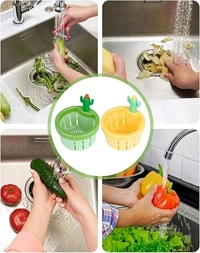 Inclickc Kitchen Sink Drain Strainer, Push Automatic Dump Basket Kitchen Garbage Collect Strainer, Multifunctional Household Sink Anti-Clog Drain Basket Strainer Kitchen (Multicolor) (2pcs)