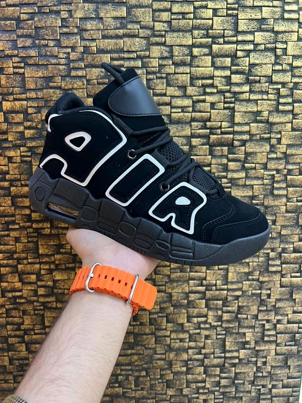 Black High Top Chunky Sneakers With Bold Lettering  - 7
