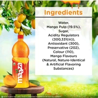 (SOFT DRINK) (MAAZA) 🍑THICKES🍑🥭🥭MANGO🥭🥭DRINK(FLAVOURED) (PET BOTTLE) (600 ml) MRP 42/-