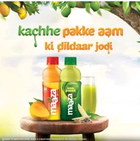 (SOFT DRINK) (MAAZA) 🍑THICKES🍑🥭🥭MANGO🥭🥭DRINK(FLAVOURED) (PET BOTTLE) (600 ml) MRP 42/-