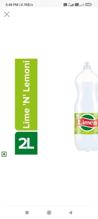 (SOFT DRINK) (LIMCA 🍋LEMON🍋(FLAVOURED) (PET BOTTLE) (2L)MRP 99/-