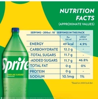 (SOFT DRINK) (SPRITE) (FLAVOURED) (PET BOTTLE) (2L)MRP 99/-