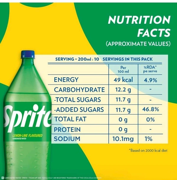 (SOFT DRINK) (SPRITE) (FLAVOURED) (PET BOTTLE) (2L)MRP 99/-