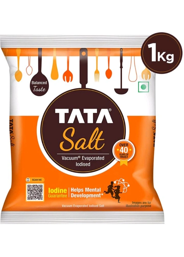 Tata Salt Vacuum EvaporatedIodized Salt--------------------(EXPIRY DATE) (18/FED2026) MANUFACTURED DATE 01 MAR 2024 (1kg) MRP 28/-