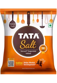 Tata Salt Vacuum EvaporatedIodized Salt--------------------(EXPIRY DATE) (18/FED2026) MANUFACTURED DATE 01 MAR 2024 (1kg) MRP 28/-