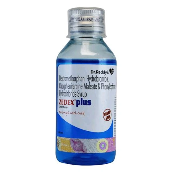 Zedex Plus Cough Syrup (Contains
Phenylephrine (5mg/5ml)+ Chlorpheniramine Maleate (2mg/5ml)+ Dextromethorphan Hydrobromide (10mg/5ml)