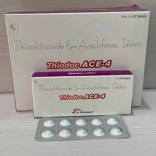 ThiodocACE-4 (Thiocolchicoside 4mg+Aceclofenac 100mg+Paracetamol 325mg)