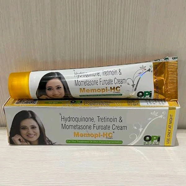 Memopic HC (Contains
Hydroquinone (2% w/w)+ Mometasone (0.1% w/w)+ Tretinoin (0.025% w/w)