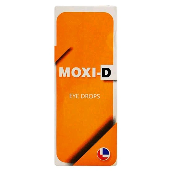 Moxi-D (Contains
Moxifloxacin (0.5% w/v)+ Dexamethasone (0.1% w/v) Eye Drops