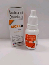 Moxi-D (Contains
Moxifloxacin (0.5% w/v)+ Dexamethasone (0.1% w/v) Eye Drops
