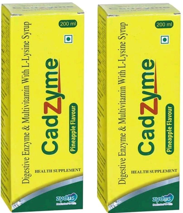 Cadzyme Syrup (Digestive Enzymes & Multivitamin With L-Lysine Syrup) 200ml
