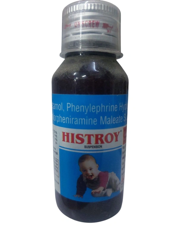 Histroy Syrup (Contains
Chlorpheniramine Maleate (1mg)+ Paracetamol (125mg)+ Phenylephrine (5mg)