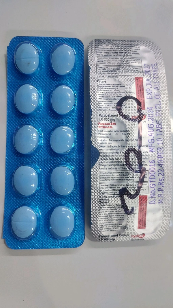 Paracetamol 650 Mg Tablets (1 Strip) - 20