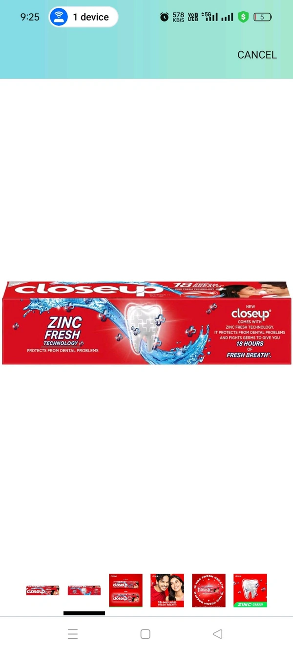 Closeup Everfresh+ Anti Germ Red Hot Gel Toothpaste  - 90g