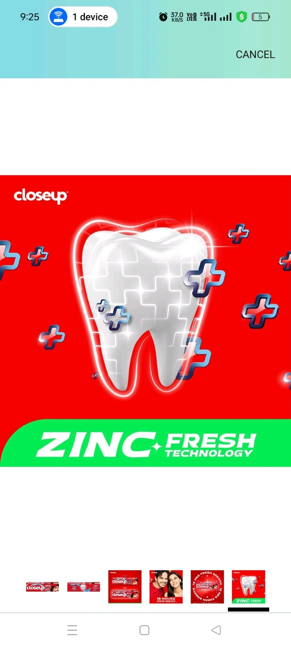 Closeup Everfresh+ Anti Germ Red Hot Gel Toothpaste  - 90g
