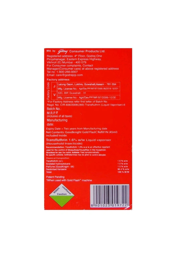 Good Knight Gold Flash Liquid Vapouriser  - 45Ml