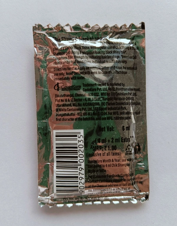 Chik Black Hair Shampoo - Sachet  - 6ml
