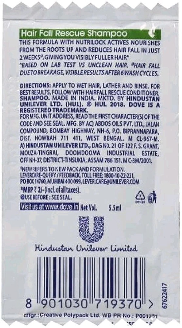 Dove Nutritive Solution Shampoo - Sachet - 6ml